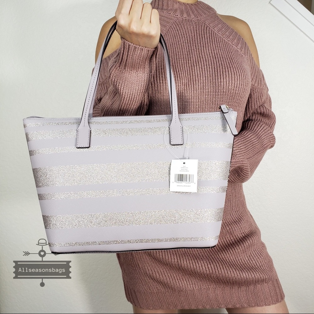 NWT Kate spade HANI Haven lane stripe nouveau tote - Picture 4 of 5